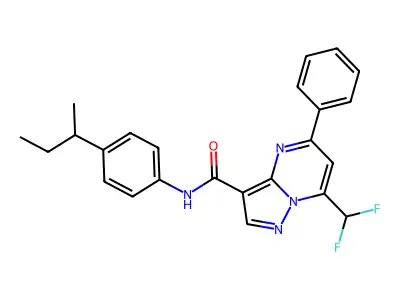 N-(4-butan-2-ylphenyl)-7-(difluoromethyl)-5-phenylpyrazolo[1,5-a]pyrimidine-3-carboxamide structure