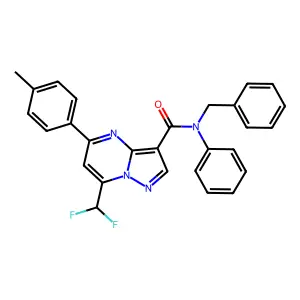 N-benzyl-7-(difluoromethyl)-5-(4-methylphenyl)-N-phenylpyrazolo[1,5-a]pyrimidine-3-carboxamide structure
