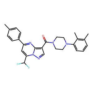[7-(difluoromethyl)-5-(4-methylphenyl)pyrazolo[1,5-a]pyrimidin-3-yl]-[4-(2,3-dimethylphenyl)piperazin-1-yl]methanone structure