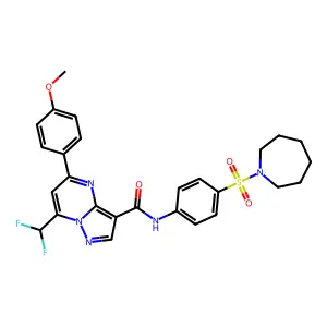 N-[4-(azepan-1-ylsulfonyl)phenyl]-7-(difluoromethyl)-5-(4-methoxyphenyl)pyrazolo[1,5-a]pyrimidine-3-carboxamide structure