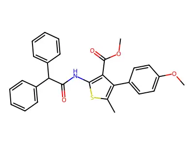 methyl 2-[(2,2-diphenylacetyl)amino]-4-(4-methoxyphenyl)-5-methylthiophene-3-carboxylate structure