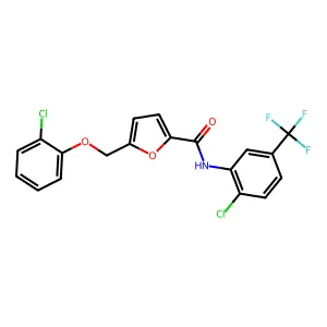 5-[(2-chlorophenoxy)methyl]-N-[2-chloro-5-(trifluoromethyl)phenyl]furan-2-carboxamide structure