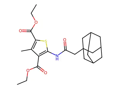 Diethyl 5-[(1-adamantylacetyl)amino]-3-methyl-2,4-thiophenedicarboxylate structure