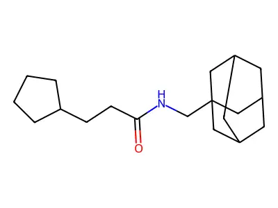 N-(1-adamantylmethyl)-3-cyclopentylpropanamide structure