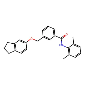 3-(2,3-dihydro-1H-inden-5-yloxymethyl)-N-(2,6-dimethylphenyl)benzamide structure
