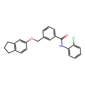 N-(2-chlorophenyl)-3-[(2,3-dihydro-1H-inden-5-yloxy)methyl]benzamide structure