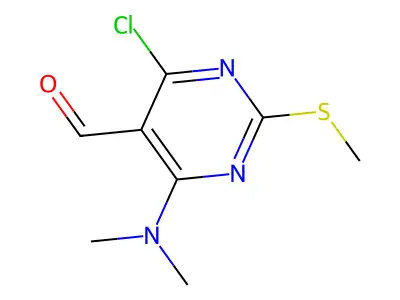 4-Chloro-6-(dimethylamino)-2-(methylthio)pyrimidine-5-carbaldehyde structure