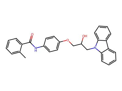 N-[4-(3-carbazol-9-yl-2-hydroxypropoxy)phenyl]-2-methylbenzamide structure