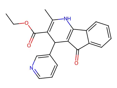 ethyl 2-methyl-5-oxo-4-(pyridin-3-yl)-4,5-dihydro-1H-indeno[1,2-b]pyridine-3-carboxylate structure