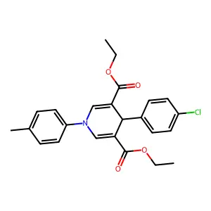 diethyl 4-(4-chlorophenyl)-1-(4-methylphenyl)-1,4-dihydro-3,5-pyridinedicarboxylate structure
