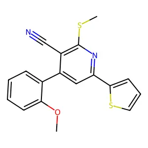 4-(2-Methoxyphenyl)-2-methylsulfanyl-6-thiophen-2-ylpyridine-3-carbonitrile structure