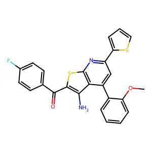 [3-amino-4-(2-methoxyphenyl)-6-thiophen-2-ylthieno[2,3-b]pyridin-2-yl]-(4-fluorophenyl)methanone structure
