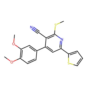4-(3,4-Dimethoxyphenyl)-2-methylsulfanyl-6-thiophen-2-ylpyridine-3-carbonitrile structure