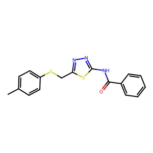 N-(5-{[(4-methylphenyl)sulfanyl]methyl}-1,3,4-thiadiazol-2-yl)benzamide structure
