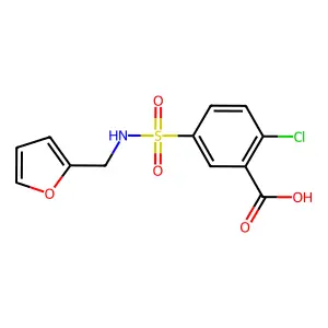2-Chloro-5-{[(2-furylmethyl)amino]sulfonyl}benzoic acid structure