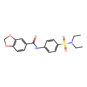 N-[4-(diethylsulfamoyl)phenyl]-1,3-benzodioxole-5-carboxamide structure
