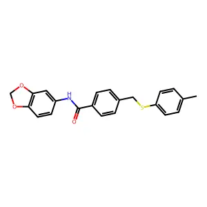 N-(1,3-benzodioxol-5-yl)-4-{[(4-methylphenyl)sulfanyl]methyl}benzamide structure