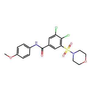 3,4-dichloro-N-(4-methoxyphenyl)-5-(4-morpholinylsulfonyl)benzamide structure