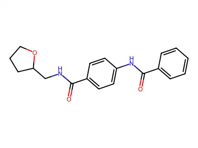 4-benzamido-N-(oxolan-2-ylmethyl)benzamide structure