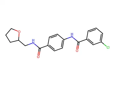 3-chloro-N-[4-(oxolan-2-ylmethylcarbamoyl)phenyl]benzamide structure