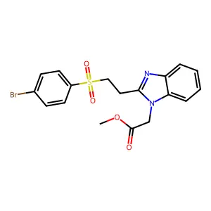Methyl 2-[2-[(4-bromophenyl)sulfonyl]ethyl]-1H-benzimidazole-1-acetate structure