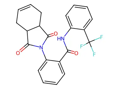 2-(1,3-dioxo-3a,4,7,7a-tetrahydroisoindol-2-yl)-N-[2-(trifluoromethyl)phenyl]benzamide structure