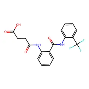4-Oxo-4-(2-{[2-(trifluoromethyl)anilino]carbonyl}anilino)butanoic acid structure