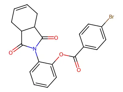 2-(1,3-dioxo-1,3,3a,4,7,7a-hexahydro-2H-isoindol-2-yl)phenyl 4-bromobenzoate structure
