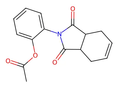2-(1,3-dioxo-1,3,3a,4,7,7a-hexahydro-2H-isoindol-2-yl)phenyl acetate structure
