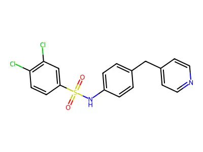 3,4-dichloro-N-[4-(pyridin-4-ylmethyl)phenyl]benzenesulfonamide structure