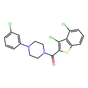[4-(3-Chlorophenyl)piperazin-1-yl]-(3,4-dichloro-1-benzothiophen-2-yl)methanone structure