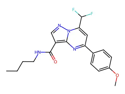 N-butyl-7-(difluoromethyl)-5-(4-methoxyphenyl)pyrazolo[1,5-a]pyrimidine-3-carboxamide structure