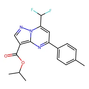 propan-2-yl 7-(difluoromethyl)-5-(4-methylphenyl)pyrazolo[1,5-a]pyrimidine-3-carboxylate structure