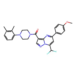 [7-(difluoromethyl)-5-(4-methoxyphenyl)pyrazolo[1,5-a]pyrimidin-3-yl]-[4-(2,3-dimethylphenyl)piperazin-1-yl]methanone structure