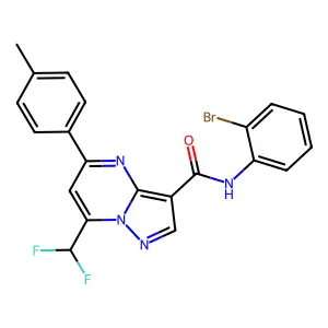 N-(2-bromophenyl)-7-(difluoromethyl)-5-(4-methylphenyl)pyrazolo[1,5-a]pyrimidine-3-carboxamide structure