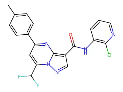 N-(2-chloropyridin-3-yl)-7-(difluoromethyl)-5-(4-methylphenyl)pyrazolo[1,5-a]pyrimidine-3-carboxamide structure