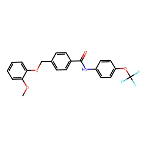 4-[(2-methoxyphenoxy)methyl]-N-[4-(trifluoromethoxy)phenyl]benzamide structure