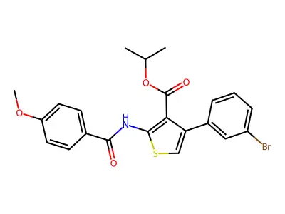 Isopropyl 4-(3-bromophenyl)-2-[(4-methoxybenzoyl)amino]-3-thiophenecarboxylate structure