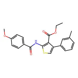 Ethyl 2-[(4-methoxybenzoyl)amino]-4-(3-methylphenyl)-3-thiophenecarboxylate structure