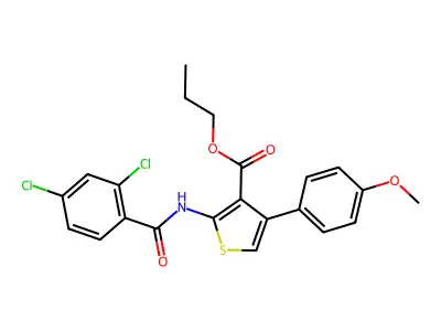 Propyl 2-[(2,4-dichlorobenzoyl)amino]-4-(4-methoxyphenyl)-3-thiophenecarboxylate structure