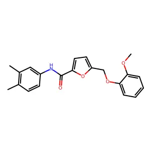 N-(3,4-dimethylphenyl)-5-[(2-methoxyphenoxy)methyl]furan-2-carboxamide structure