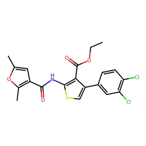 ethyl 4-(3,4-dichlorophenyl)-2-[(2,5-dimethyl-3-furoyl)amino]-3-thiophenecarboxylate structure
