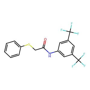 N-[3,5-bis(trifluoromethyl)phenyl]-2-phenylsulfanylacetamide structure
