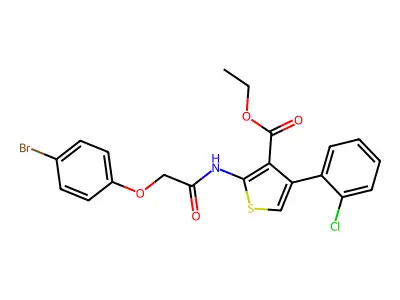 ethyl 2-{[(4-bromophenoxy)acetyl]amino}-4-(2-chlorophenyl)-3-thiophenecarboxylate structure