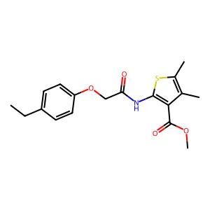 Methyl 2-{[(4-ethylphenoxy)acetyl]amino}-4,5-dimethyl-3-thiophenecarboxylate structure