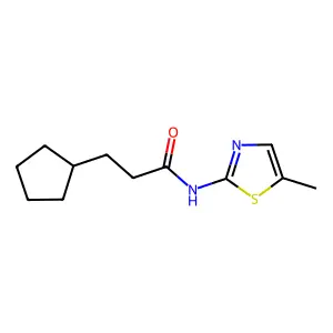 3-cyclopentyl-N-(5-methyl-1,3-thiazol-2-yl)propanamide structure