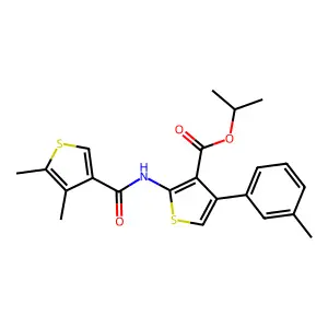 isopropyl 2-{[(4,5-dimethyl-3-thienyl)carbonyl]amino}-4-(3-methylphenyl)-3-thiophenecarboxylate structure