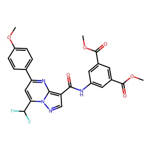 dimethyl 5-({[7-(difluoromethyl)-5-(4-methoxyphenyl)pyrazolo[1,5-a]pyrimidin-3-yl]carbonyl}amino)isophthalate structure