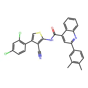 N-[3-cyano-4-(2,4-dichlorophenyl)thiophen-2-yl]-2-(3,4-dimethylphenyl)quinoline-4-carboxamide structure