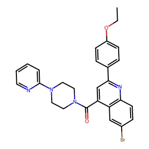 [6-bromo-2-(4-ethoxyphenyl)quinolin-4-yl]-(4-pyridin-2-ylpiperazin-1-yl)methanone structure